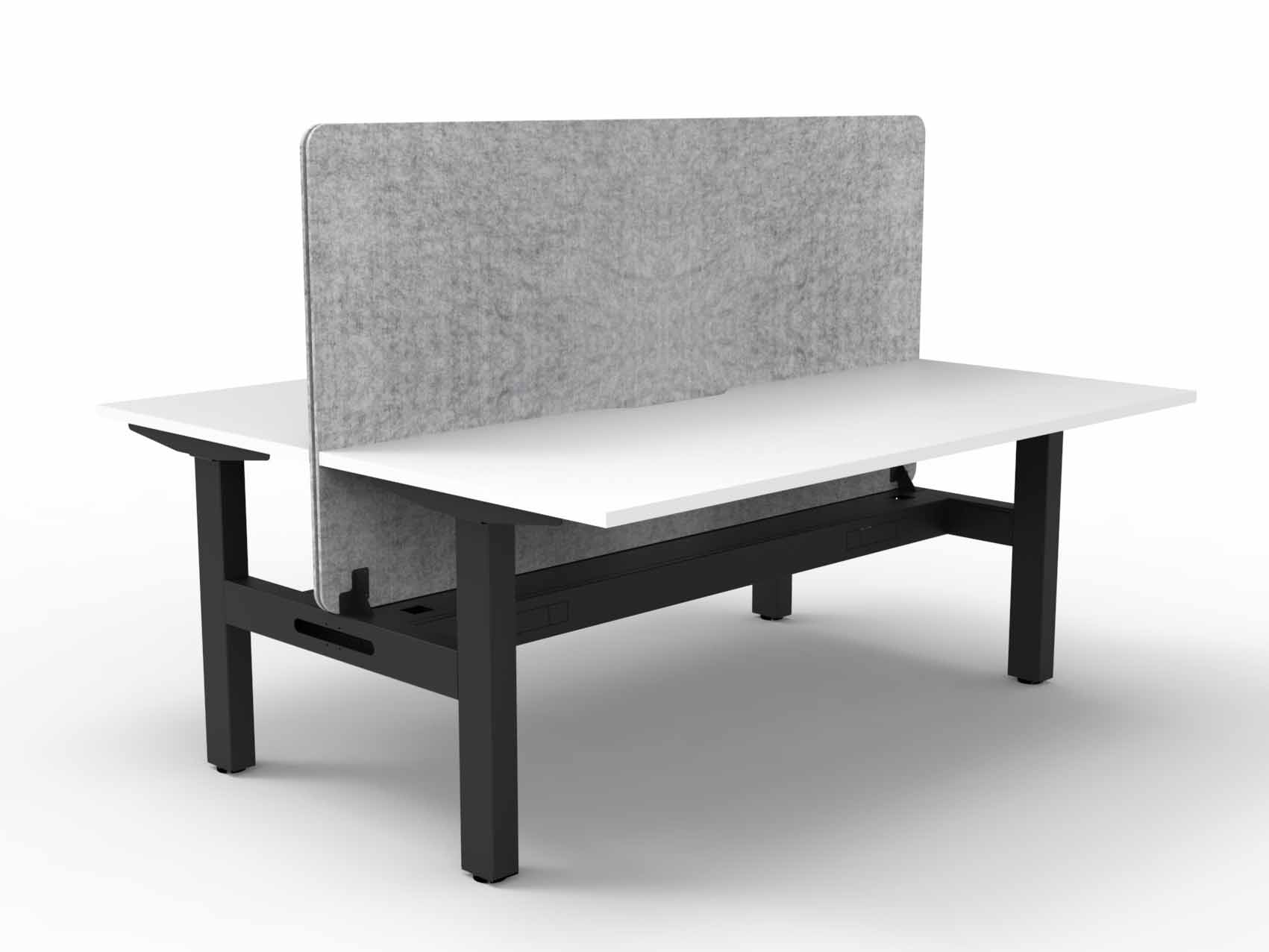 Boost Static Back to Back Workstation with Cable Tray and Eco Screen
